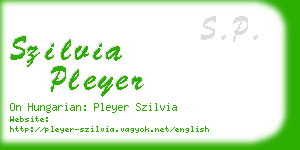 szilvia pleyer business card